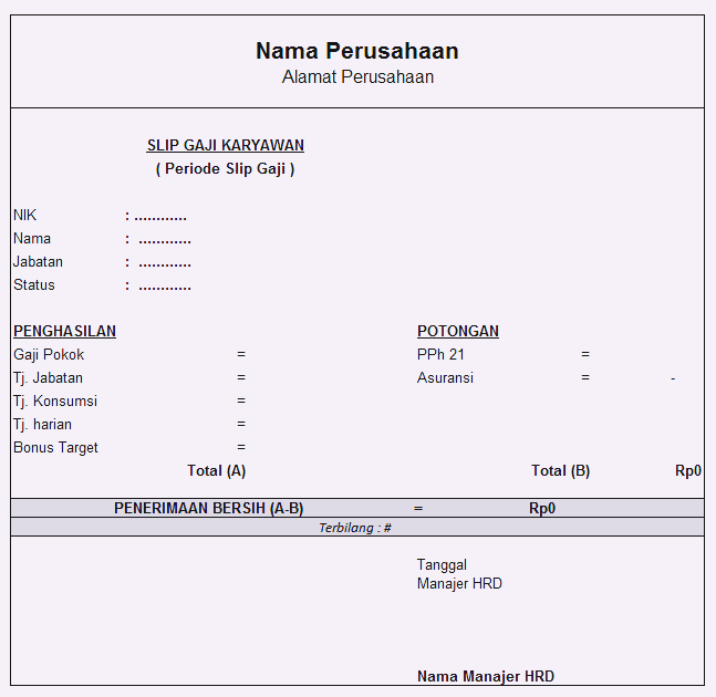 Contoh Slip Gaji Beserta Pengertian Fungsi Dan Tips Membuatnya 7454