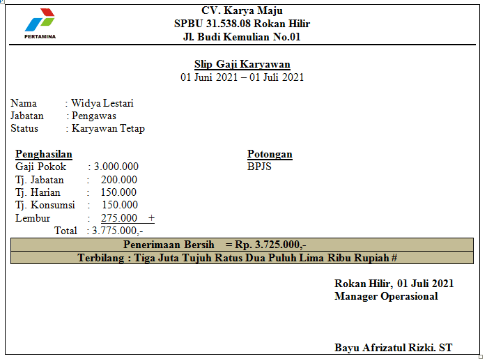 Contoh Slip Gaji Beserta Pengertian Fungsi Dan Tips Membuatnya ...