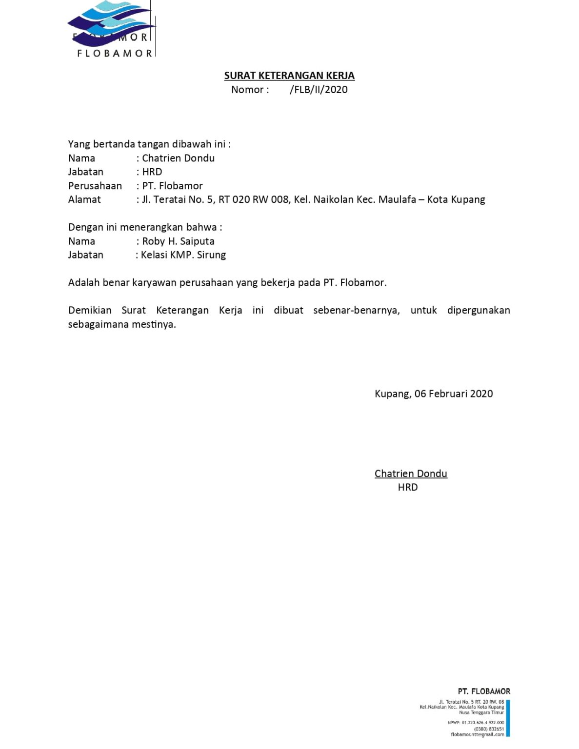  Foto zu Download 10 Contoh Surat Keterangan Kerja Gratis 