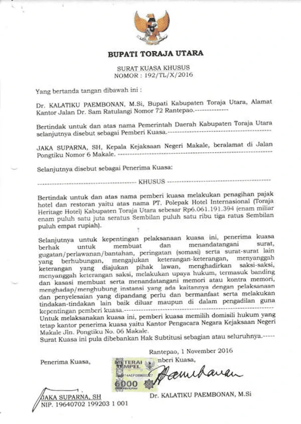 surat kuasa khusus