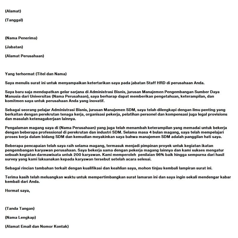 contoh cover letter di linkedin