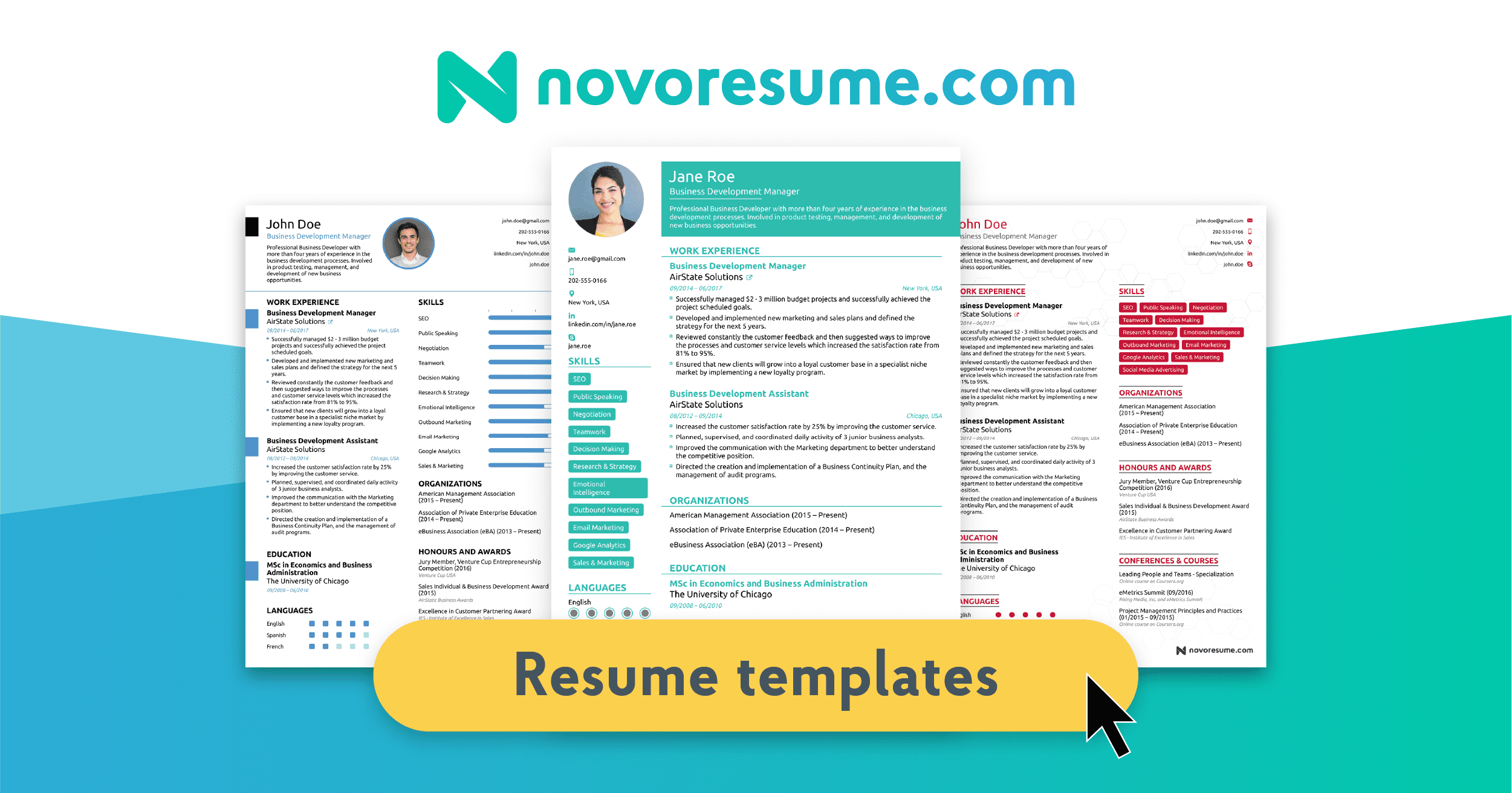 cara membuat CV di novoresume