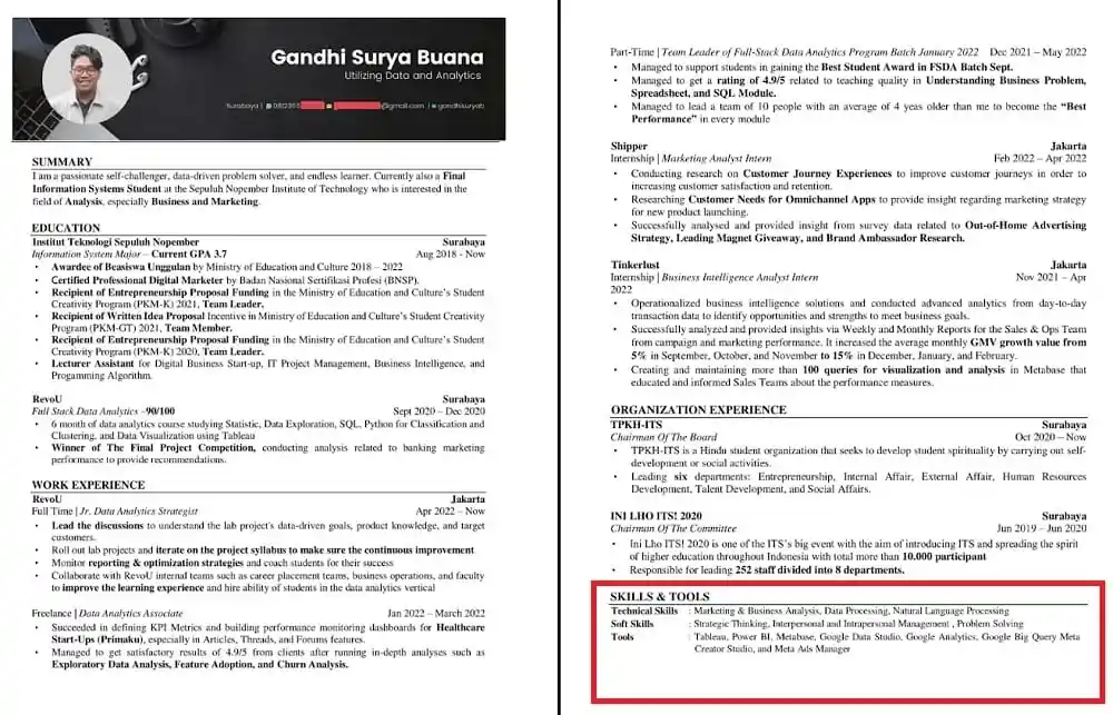 keahlian dalam CV