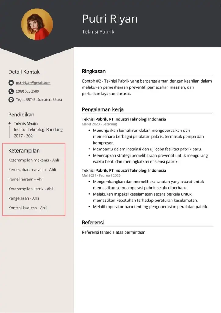 keahlian dalam CV