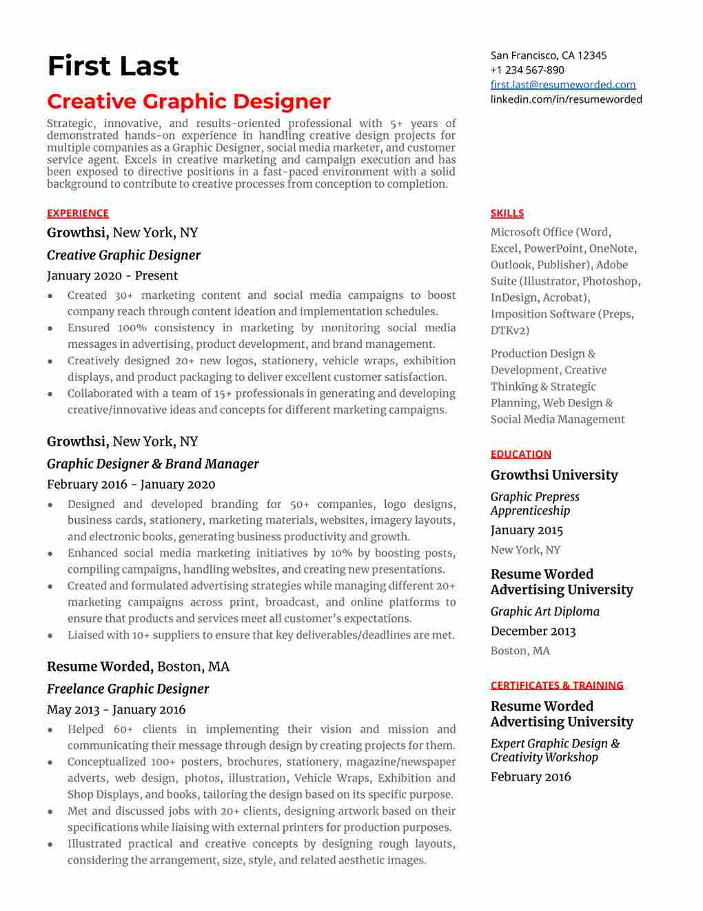 template CV gratis untuk design graphic