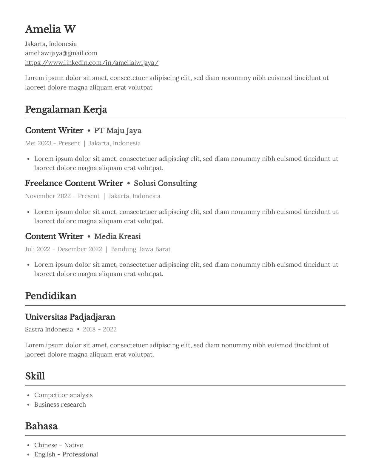 template cv gratis 2