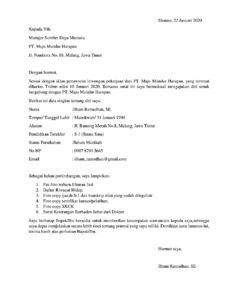 10 Contoh Surat Lamaran Kerja Word Download di Sini 10 Contoh Surat Lamaran Kerja Word Download di Sini