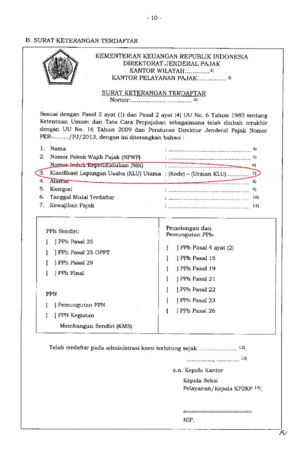 klasifikasi lapangan usaha