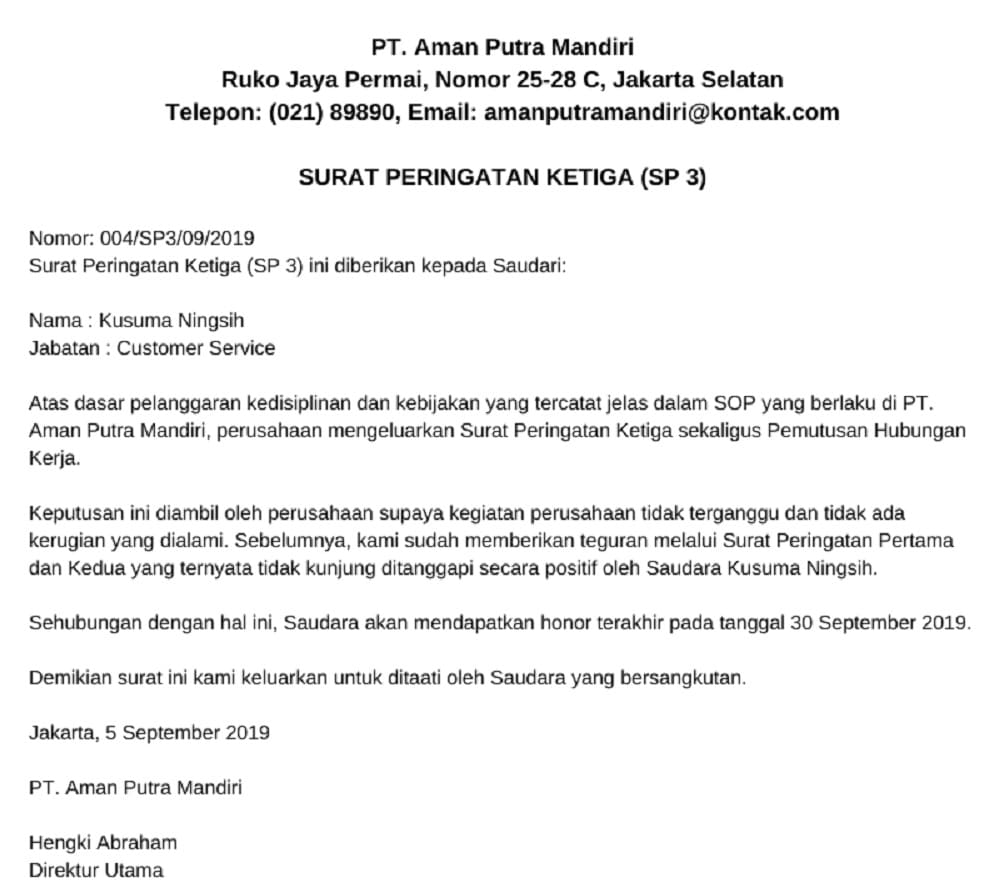 surat peringatan 3