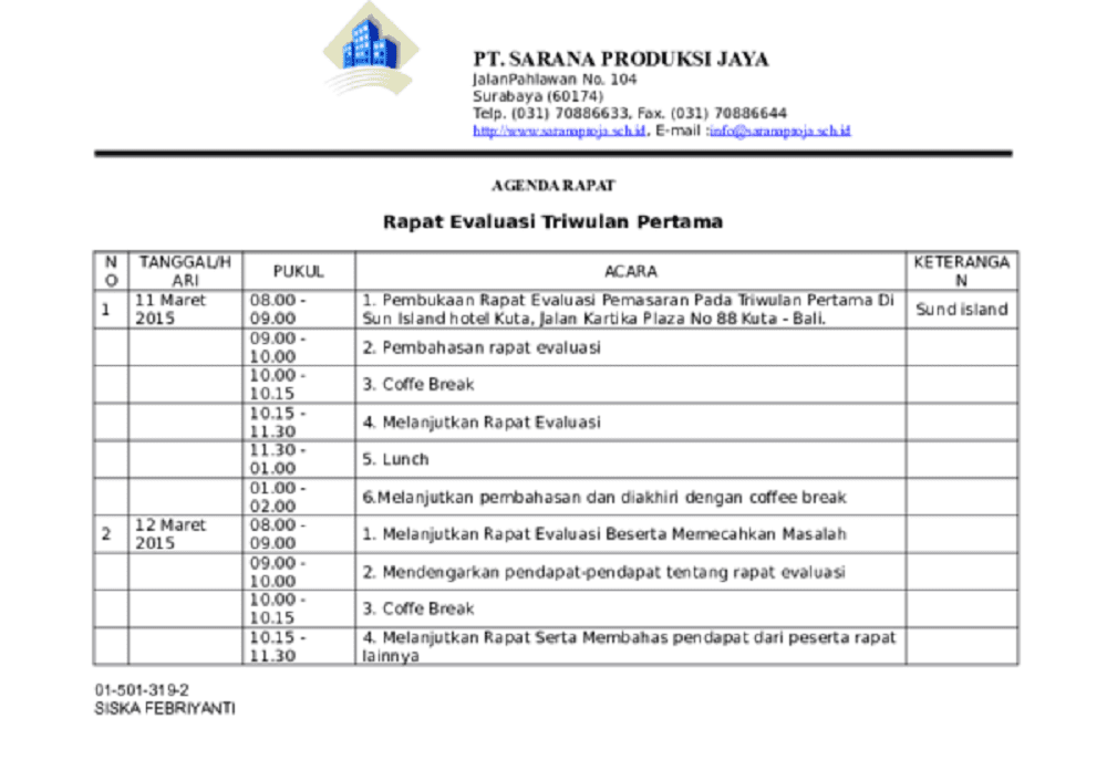 agenda rapat