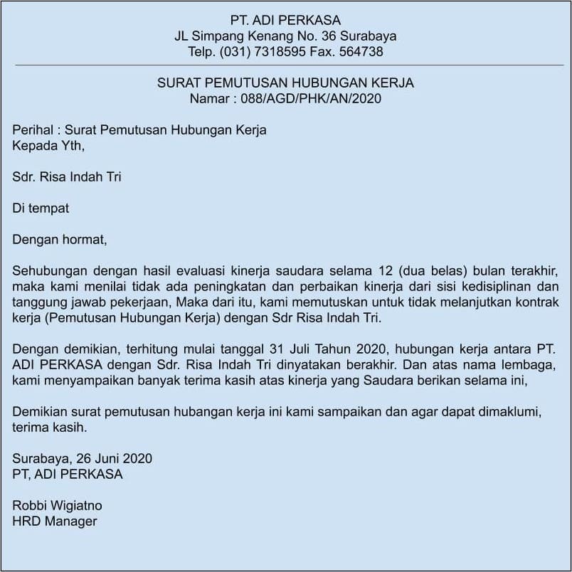 pemutusan hubungan kerja