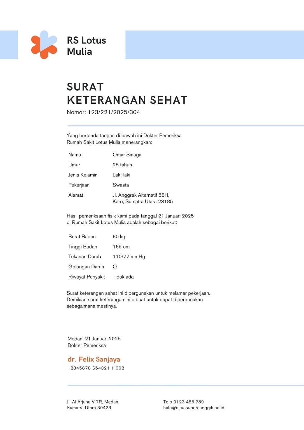 surat keterangan sehat