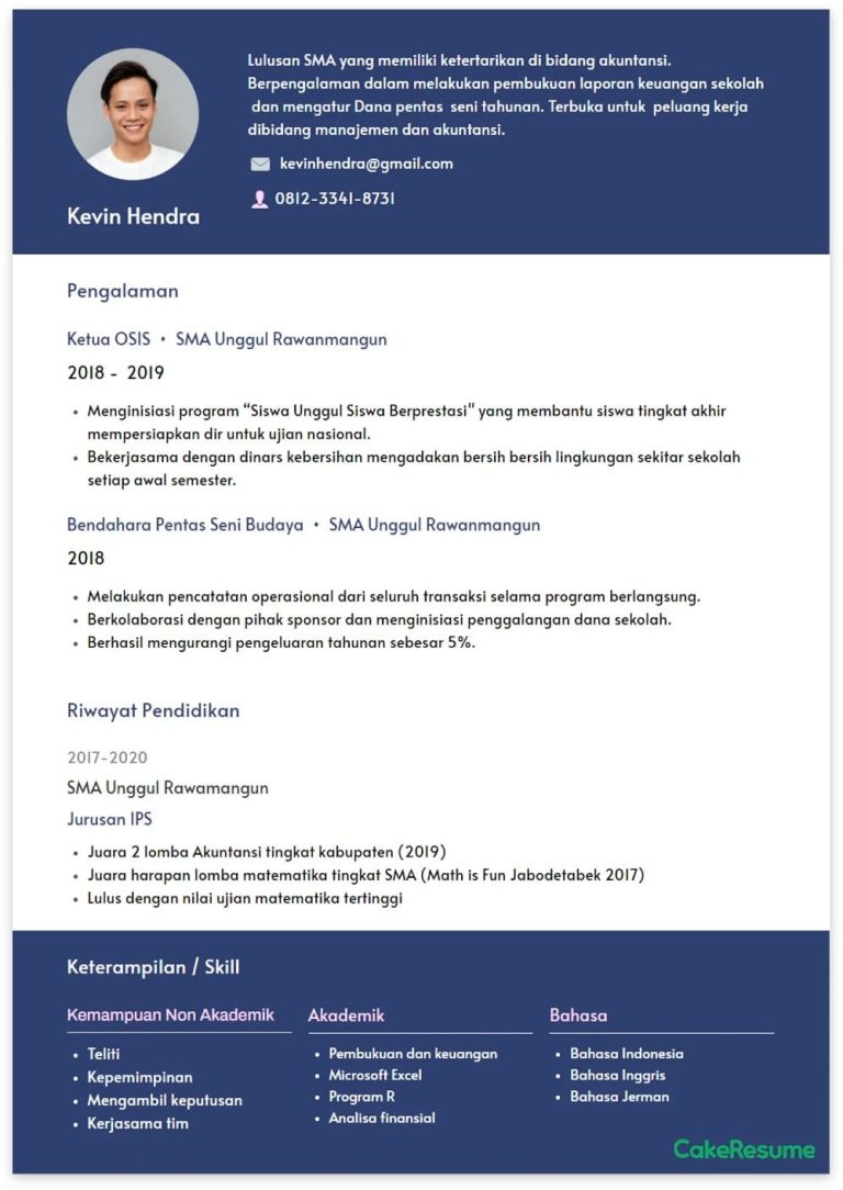10 Contoh CV Lulusan SMA dan Tips Membuatnya - Gajihub Blog