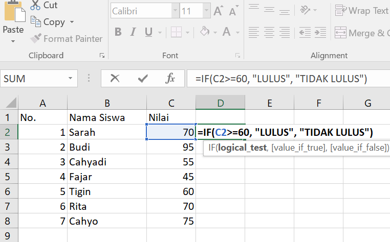 rumus if excel 2