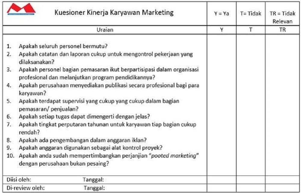 angket kinerja karyawan