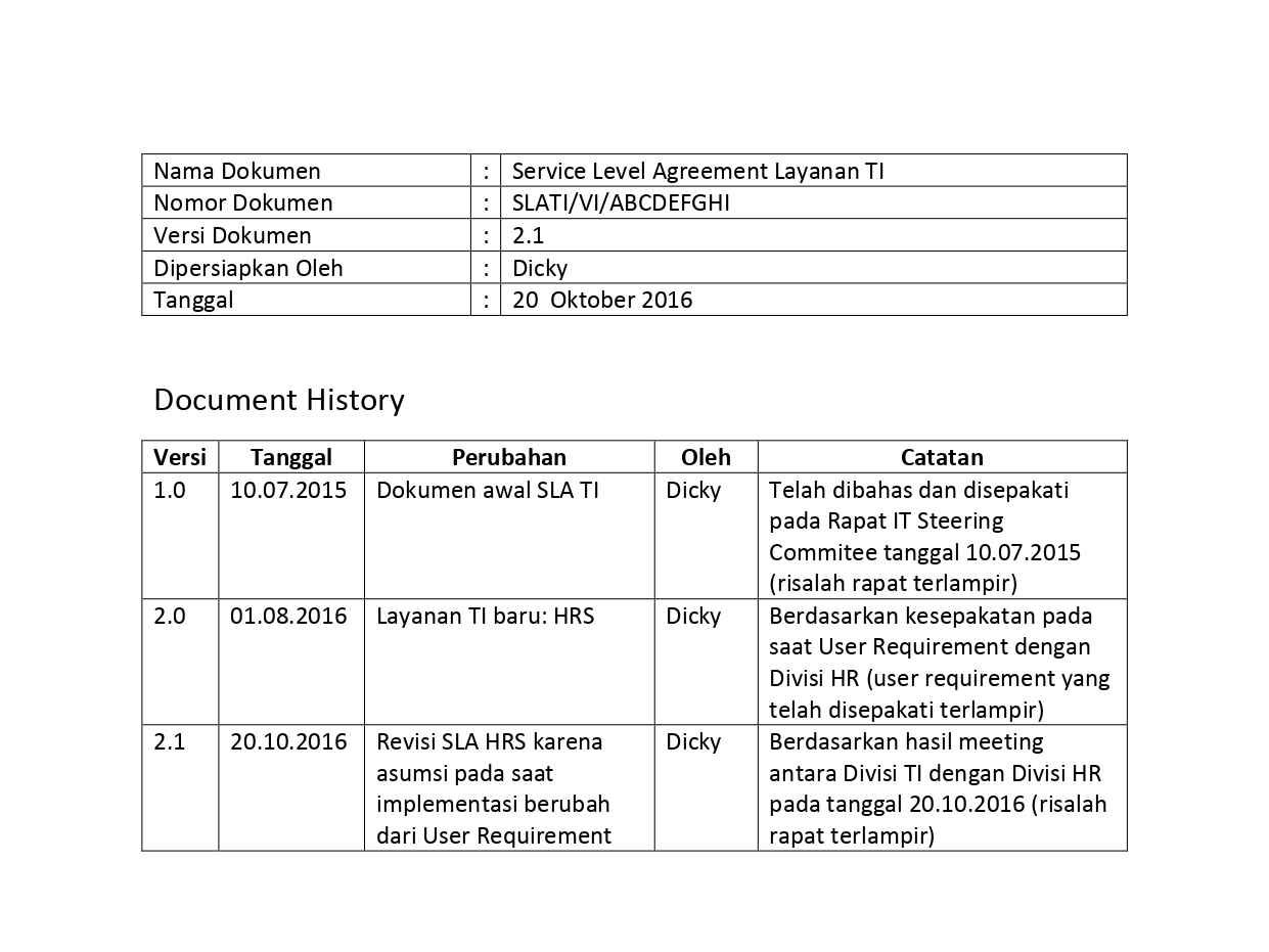 contoh service level agreement 2