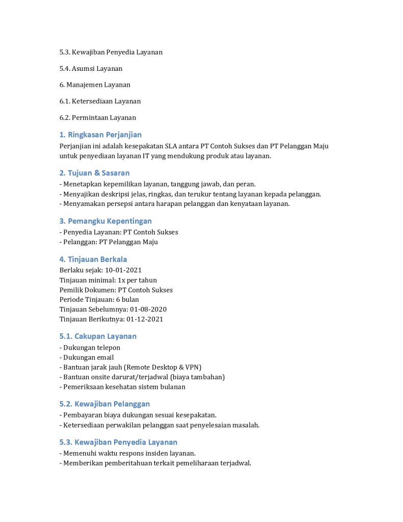 service level agreement 2