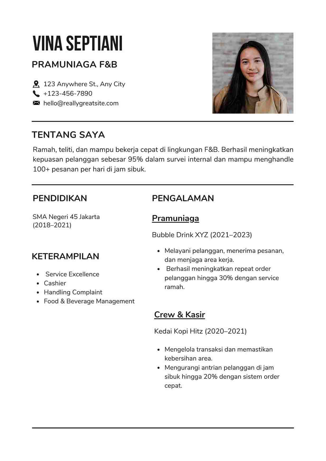 7 Contoh CV Pramuniaga, Tips Menulis, dan Templatenya - Gajihub Blog