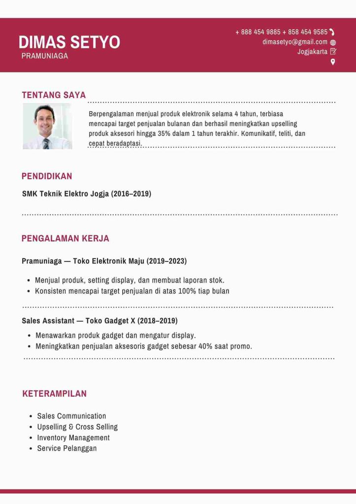 contoh cv pramuniaga 3