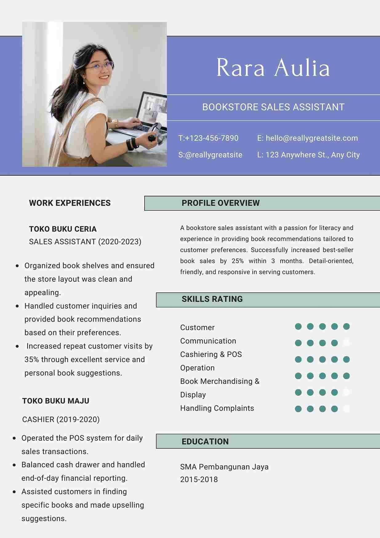 7 Contoh CV Pramuniaga, Tips Menulis, dan Templatenya - Gajihub Blog