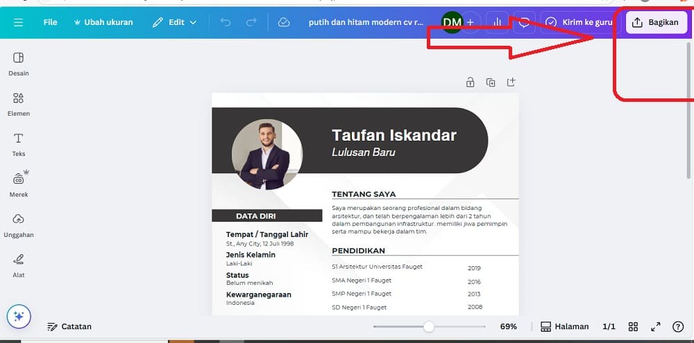 membuat CV di Canva