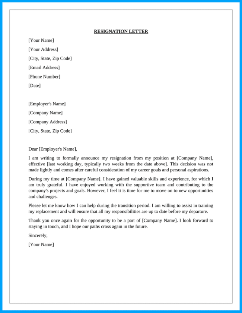 Contoh Surat Resign Bahasa Inggris