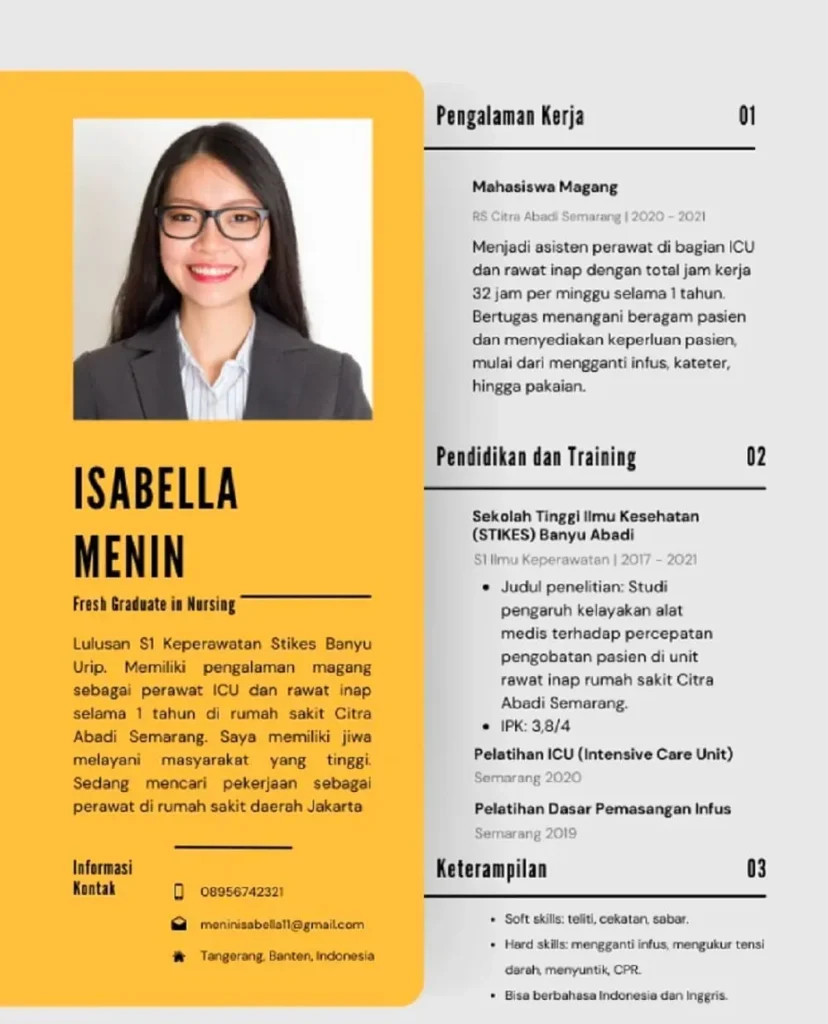 template CV fresh graduate