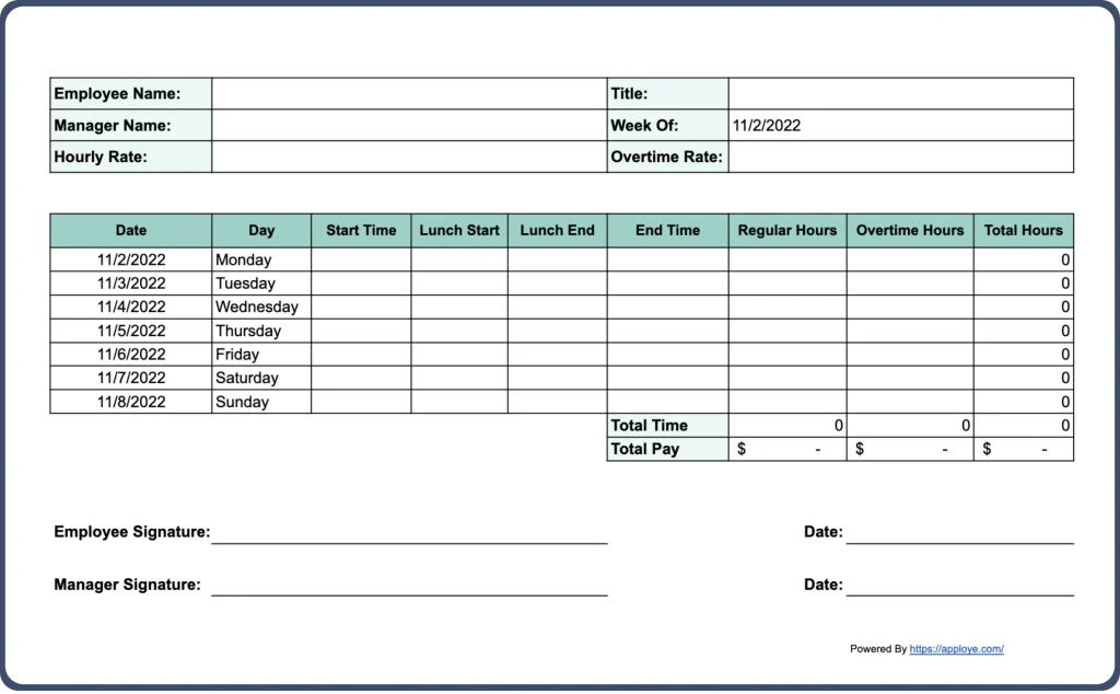 contoh time sheet kerja 1