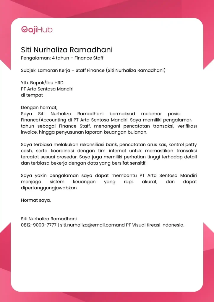 contoh cover letter