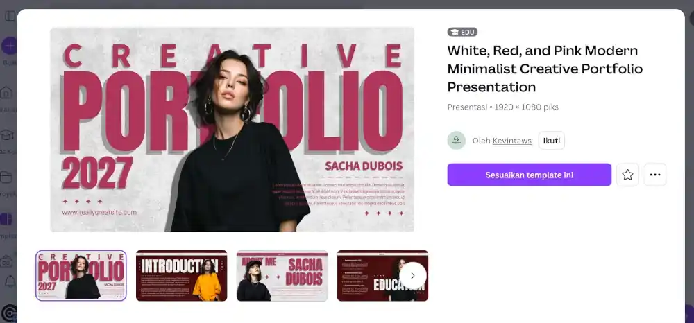 contoh portofolio kerja