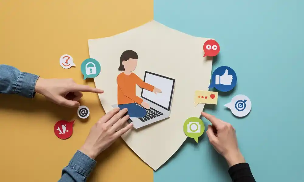 mengecek media sosial