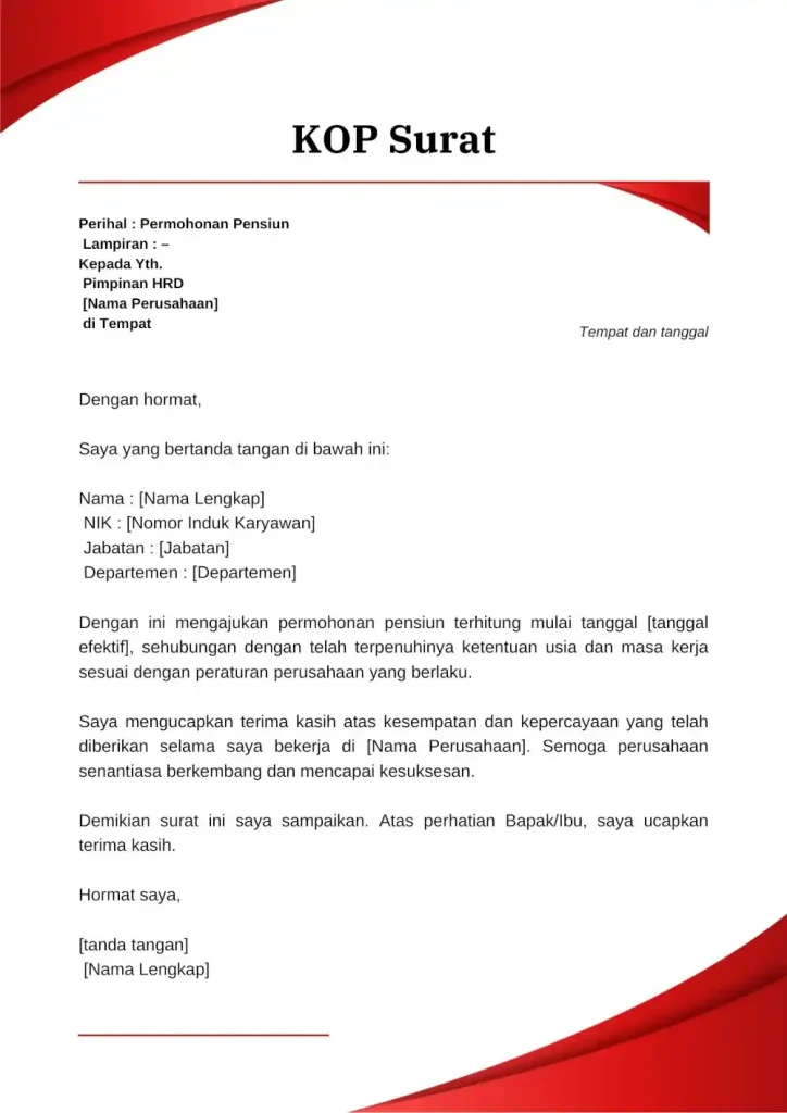 surat pensiun