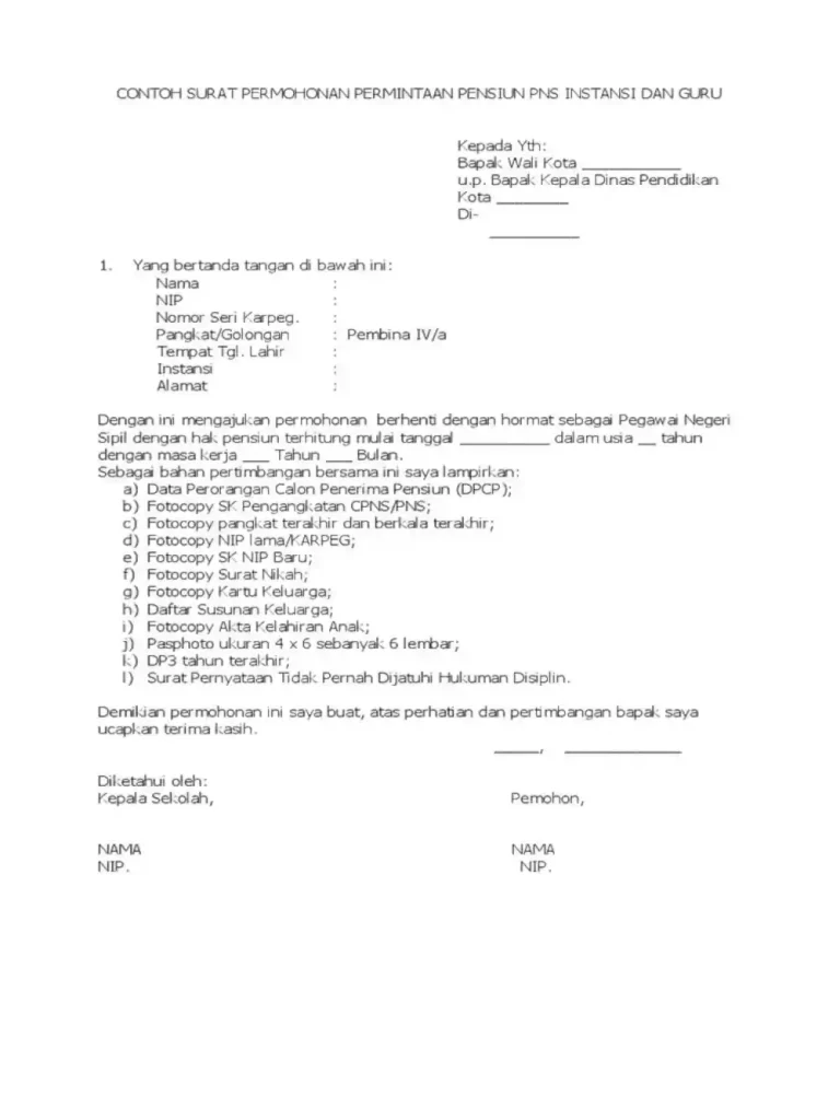 surat pensiun