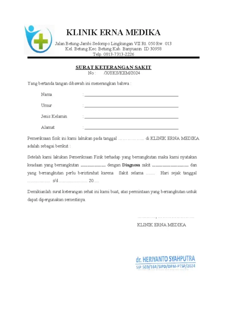 surat keterangan sehat
