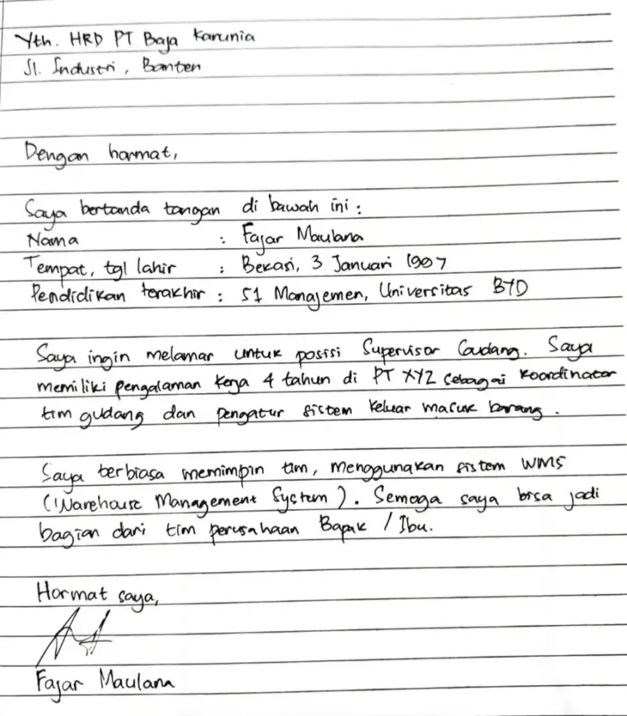 cover letter