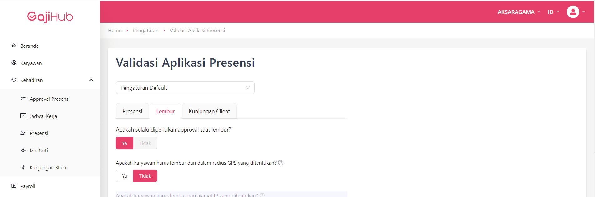 absensi gajihub 5